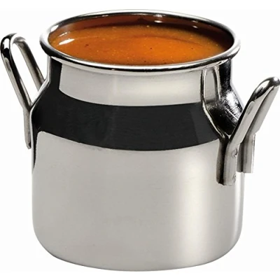 Immagine di APS 40640 Set di 4 mini caraffe per latte &quot;SNACKHOLDER&quot;, diametro superiore 4,5 cm, altezza 5 0,08 litri, in acciaio INOX