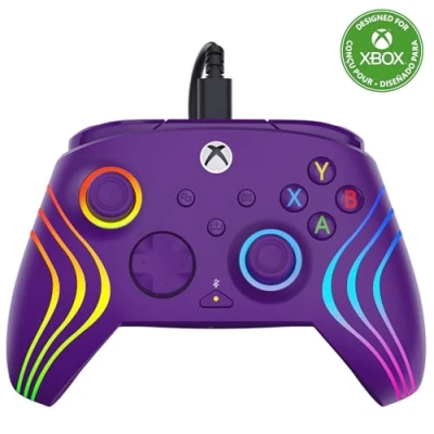 Immagine di Turtle Beach Afterglow Wave Controller Gamepad RGB cablato viola Con licenza per Xbox Series XS, One e Windows Pulsanti programmabili, grilletti effetto Hall, controlli audio