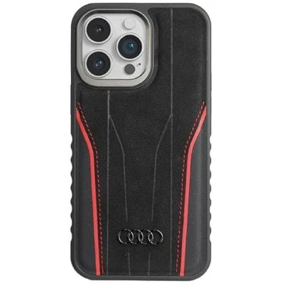 Immagine di Audi AUTPUPCMIP15PMR8/D3RD Custodia Rigida in Pelle per iPhone 15 PRO Max 6,7, Colore: Nero e Rosso