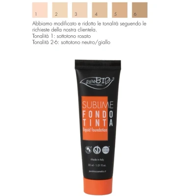 Immagine di PuroBIO Sublime Fondotinta Fluido Tonalità 01 30 ml