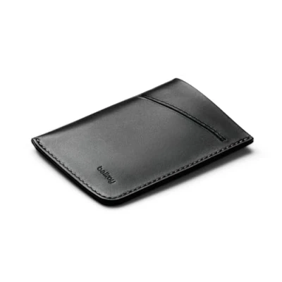 Immagine di Bellroy Card Sleeve (porta carte in pelle pregiata o portafoglio minimalista, può ospitare da 2 a 8 biglietti visita, spazio per banconote piegate) Black