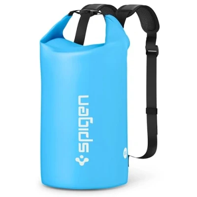 Immagine di Spigen Aqua Shield A631 Borsa Impermeabile IPX6 30L Dry Bag con Tasca Interna e Tracolla Regolabile Spallina Mare Blu