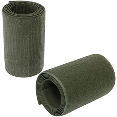 Immagine di Aerzetix C66020 Nastro/rotolo di scratch 100mm 1 metro auto aggrappante organizer/fermacavo striscia aggancio sacchetto indumento cinghia colore: verde oliva in poliammide e poliestere