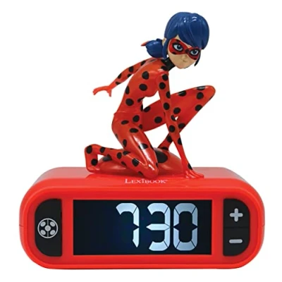 Immagine di Lexibook Sveglia Digitale Miraculous con Luce Notturna Snooze, Orologio, Ladybug Luminoso, Colore Rosso, RL800MI