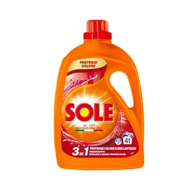 Immagine di Sole Detersivo Lavatrice Proteggi colore 41 Lavaggi, Formula igienizzante, Liquido colore, rimuove le macchie a basse temperature
