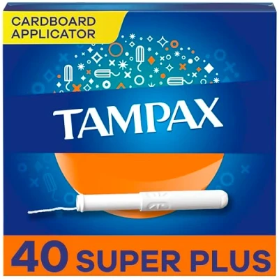 Immagine di Tampax Super Plus Tampons with Flushable Cardboard Applicator 40 ct by