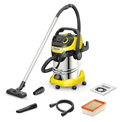 Immagine di Karcher P S V 30/6/22/T, WD 6 PS 30/8/35/T Aspirapolvere a Secco/Bagnato, Serbatoio in Acciaio Inox da 30 l, 1300 W (Presa Portatile e Funzione soffiaggio), Standard