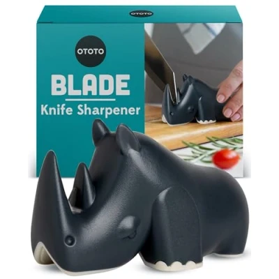 Immagine di OTOTO Blade Knife Sharpener Keep Sharper with the Best Fun Kitchen Gadgets BPA free &amp; Dishwasher Safe Dimensions: 3.62 x 1.69 2.09 inches