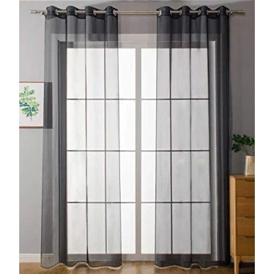 Immagine di Gardinenbox Set di 2 tende trasparenti Uni, 175 x 140 cm (altezza larghezza), con occhielli e chiusura a nastro, per soggiorno, 20332 cn2