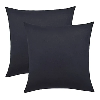 Immagine di NatureMark Confezione da 2 federe per cuscini in jersey, dormire lateralmente, cuscino il collo, conformi all’OEKO TEX, 40 x cm, diversi colori e dimensioni, Nero