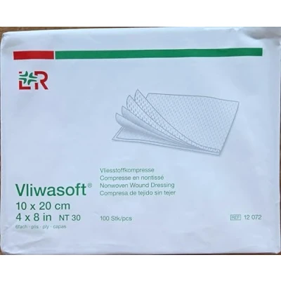 Immagine di Vliwasoft 12070 Assorbenti non sterili, 4 strati, 10 cm x 20 (confezione da 100 pezzi)