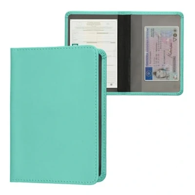 Immagine di kwmobile Custodia in pelle PU per Libretto Circolazione Auto Cover Portalibretto con Scomparti Tessere Patente Foderina Porta Documenti menta