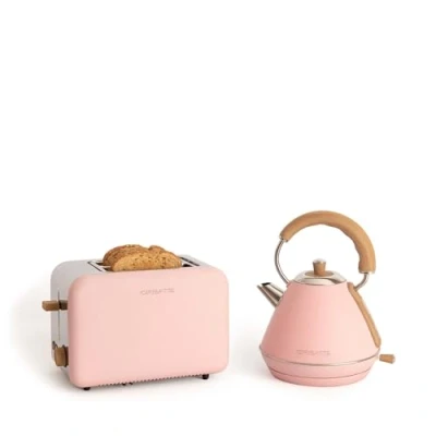 Immagine di CREATE/PACK TOAST RETRO + KETTLE M/Tostapane rosa con bollitore rosa/Bollitore da 1 L