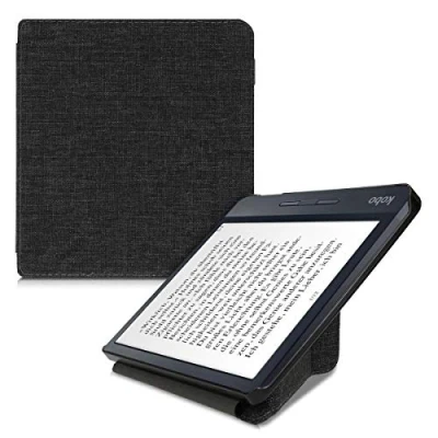 Immagine di kwmobile Custodia leggìo Compatibile con Kobo Libra H2O in Tessuto Chiusura Magnetica Smart Cover Funzione appoggio