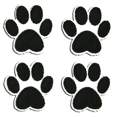 Immagine di Set Zampa del cane Toppe termoadesive Patch Toppa ricamate, misura: 3,6 x cm
