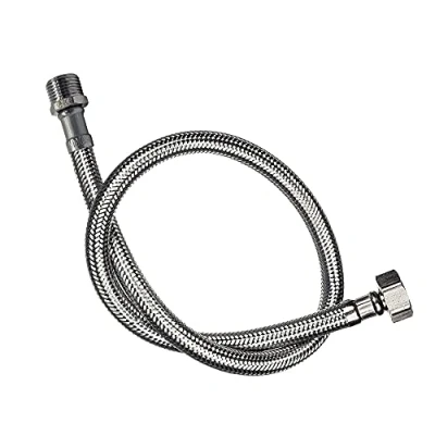 Immagine di DOJA Industrial Tubo Flessibile Rubinetto PACK 2 Femmina/Maschio F 1/2&quot; M 10 x 100 35 cm di Lunghezza Doccia Acciaio Inossidabile e Multiuso: Soffione Doccia, Cucina Bagno