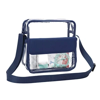 Immagine di QKURT Borsa a tracolla trasparente con regolabile, approvata da stadio Concert per donna Uomo Impermeabile