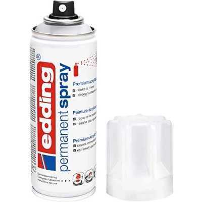 Immagine di edding 5200 Spray Permanente Lacca Trasparente, Transparente Opaco, 200 Ml, Vernice Acrilica Fissante Lucida, per Sigillare e Proteggere La Vernice, Smalto Acrilico Trasparente