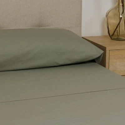 Immagine di TRAMAS+ Completo Lenzuola Piazza e Mezza 140x200, 100% cotone, Biancheria da letto, 2 federa Certificata STANDARD 100 by OEKO TEX Verde Salvia