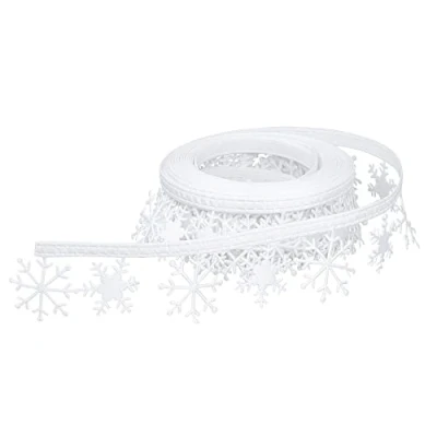 Immagine di Ideen mit Herz Nastro decorativo su rotolo, lunghezza 4 m, bianco, autoadesivo, effetto raso, decorazione natalizia (cristalli di ghiaccio, fiocchi neve, larghezza 3 cm
