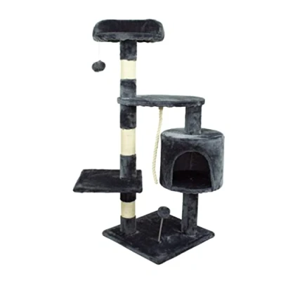 Immagine di Mobiclinic® Pets, Tiragraffi per gatti, Modello Silvestre, Grandezza media, arrampicarsi, 3 Altezze, Piattaforme e ripari, Giochi Antistress, Corda di sisal, Supporta max.10 kg, Grigio