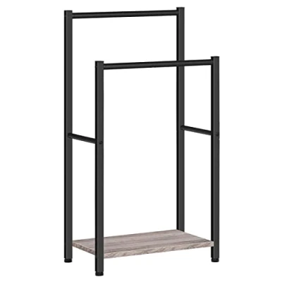 Immagine di HOOBRO Portasciugamani, Porta Asciugamani da Terra, 2 Bracci, Diverse Altezze, Organizzatore per Asciugamani, Bagno, Metallo, 42 x 24 80 cm, Stabile EBG02LB01