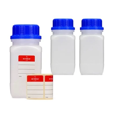 Immagine di Bottiglie a bocca larga con tappi vite, boccette chimiche, da laboratorio di 3x 350 ml