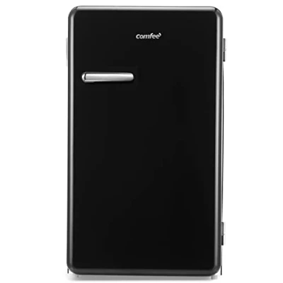 Immagine di COMFEE&#039; RCD93DKRT1(E) 93L frigorifero piccolo mono porta, design Retrò, Altezza 83,5 cm, 107 kWh/anno, temperatura regolabile, piedini regolabili, basso rumore, adatto per casa e ufficio Nero