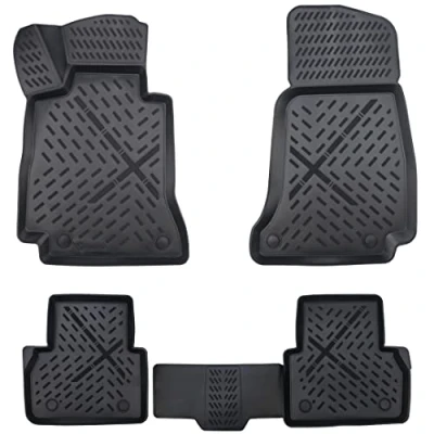 Immagine di Elmasline Set di tappetini in gomma design per Mercedes Classe e W213 S213, anno costruzione 2016 2023, bordo extra alto 5 cm, accessori 3D