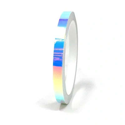 Immagine di Strisce adesive decorative cromate per fai da te, effetto ologramma camaleontico, 10 m, auto, moto, modellismo (FF2 blu/viola, 7 mm di larghezza)