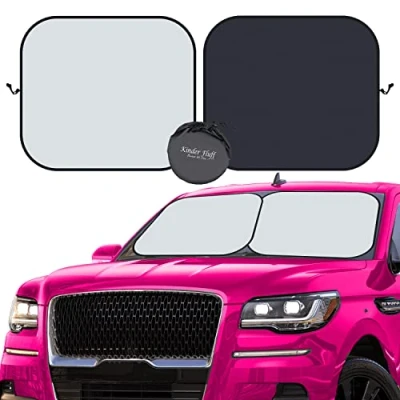 Immagine di kinder Fluff Certificato Parasole Auto parabrezza con 99,87% UV Sole Protezzione 210T Riflettenti Tende per interno 71x79cm Interni Accessori Tendine 2x(L)