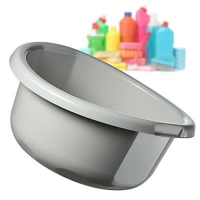 Immagine di KADAX Ciotola di plastica, in diverse dimensioni e colori, robusta, universale, per bagno, lavanderia (25 l, grigio)