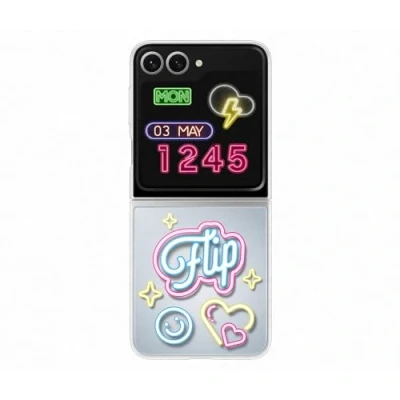 Immagine di Samsung Flipsuit Cover Galaxy Z Flip 6 + Neon Card Trasparente