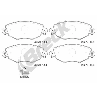 Immagine di BRECK 23279 00 701 10 Kit pastiglie freno Non predisposto per contatto segnalazione usura FORD: MONDEO 3 Kombi, 3, Stufenheck