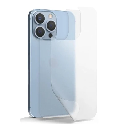 Immagine di GIOPUEY Pellicola Protettiva Retro per iPhone 15 PRO Max, Consistenza Opaca Anti Impronta TPU Sottile Materiali di Alta qualità Max Translucent 2 Pezzi