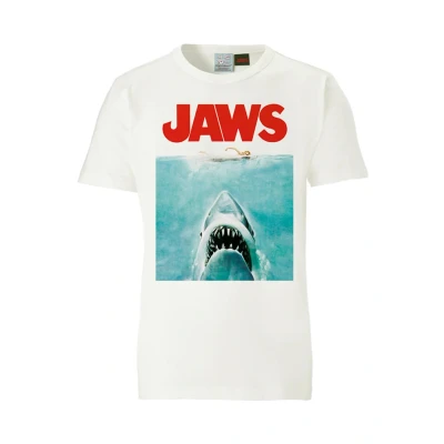 Immagine di Logoshirt JAWS Tshirt con stampa, Uomo, Taglia: Small, Old white