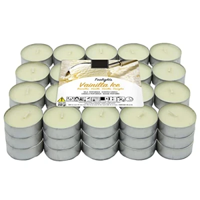 Immagine di Lumar Aromatic Tealight Set di 60 Candele profumate, lumini aromatiche Fragranza Vaniglia