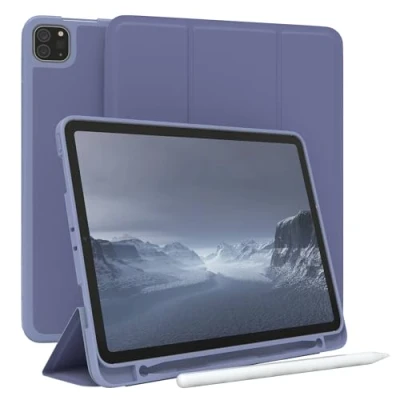 Immagine di EAZY Case Custodia protettiva con portapenne per iPad Pro 11&quot; (2018/2020/2021/2022) 11 Pollici Portamatite Tablet Cover Touchpen SmartCase Flip Auto Sleep Wake Up Blu ghiaccio