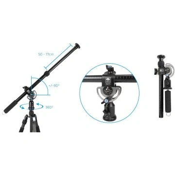 Immagine di Sirui ha 77 Braccio Telescopico per auslege (Horizont Alarm cm con gancio di carico, portata fino a 5 kg) Nero