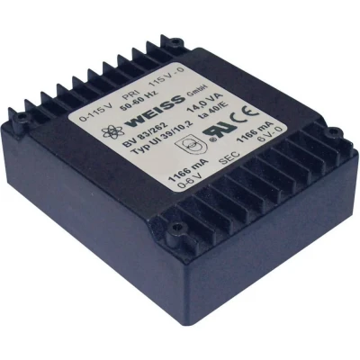 Immagine di Weiss Elektrotechnik 83/267 Trasformatore per PCB 1 x 230 V 2 18 V/AC 14 VA 389 mA