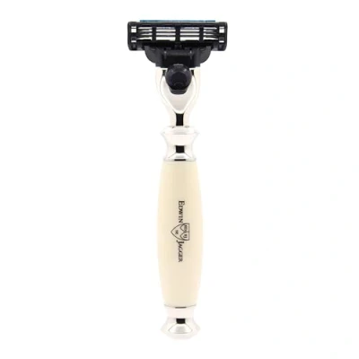 Immagine di Edwin Jagger R357AMZ Rasoio Classico Sintetico Nichelato Manuale E Riutilizzabile Mach 3 Per Uomo Donna Crema Da Barba O Sapone