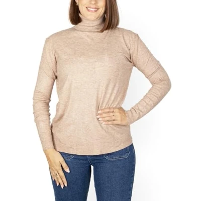 Immagine di MAGIC SELECT Pullover Donna a Collo Alto in Maglia Fine. Maglione Casual Maniche Lunghe per l&#039;inverno e l&#039;autunno. Taglia M