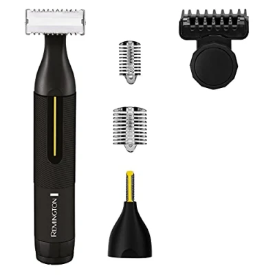 Immagine di Remington Rasoio e Rifinitore di Precisione Omniblade, Filo Pelle, Una Lama + 2 Rifinitori Pettini Regolabarba , Ricaricabile, 100% Resistente all&#039;acqua, Precision HG4001