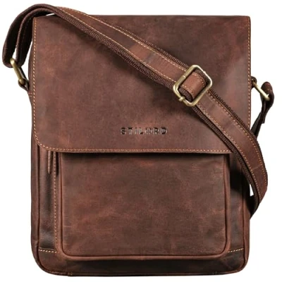 Immagine di STILORD &#039;Ragnar&#039; piccola borsa a tracolla uomo pelle tablet messenger uomini borse piccole, Colore:veleta marrone