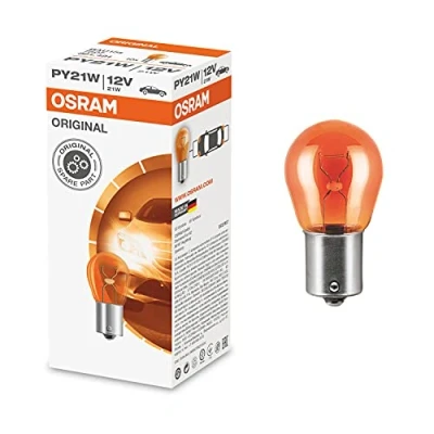 Immagine di Osram 581 PY21W BAU15S 10 lampadine per indicatore luminoso color ambra 12 V, 21 W, 7507