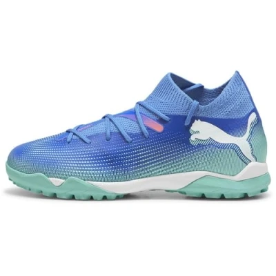 Immagine di Puma Future 7 Match TT MID JR Unisex Scarpe da calcetto con tacchetti per bambini, Taglia: 35.5, Bluemazing/white/electric peppermint