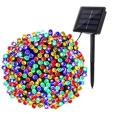 Immagine di BrizLabs Luci Natale Esterno Solare 22M 200 LED Catena luminosa Stringa Impermeabile 8 Modalità Natalizie per Albero Giardino Patio Balcone (Colorate)