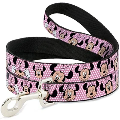 Immagine di Buckle Down Disney Minnie Mouse espressioni Pois Rosa/Bianco Cane guinzaglio 2,5 cm di Larghezza