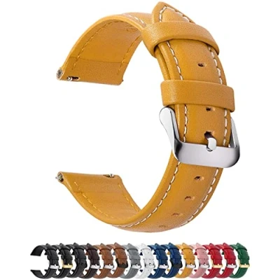 Immagine di Fullmosa Cinturino in Pelle 18mm per Orologio, Axus Smartwatch Compatible con Fossil/Huawei Watch/Garmin/Fossil/Asus Zenwatch/LG Watch Style/Withings/Ticwatch, Zenzero