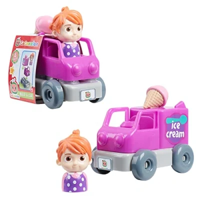 Immagine di CoComelon, Veicolo con statuetta, 4 pezzi, costruzione in mattoni, modello Yoyo camion ghiacciaio, giocattolo per bambini dai 18 mesi, GIOCHI PREZIOSI, CCM134